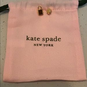 Kate Spade Pave Lock in Spade Earrings